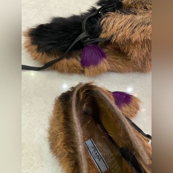 Prada Fur Tassel Self-Tie Boot Size 37 - Picture 13 of 14